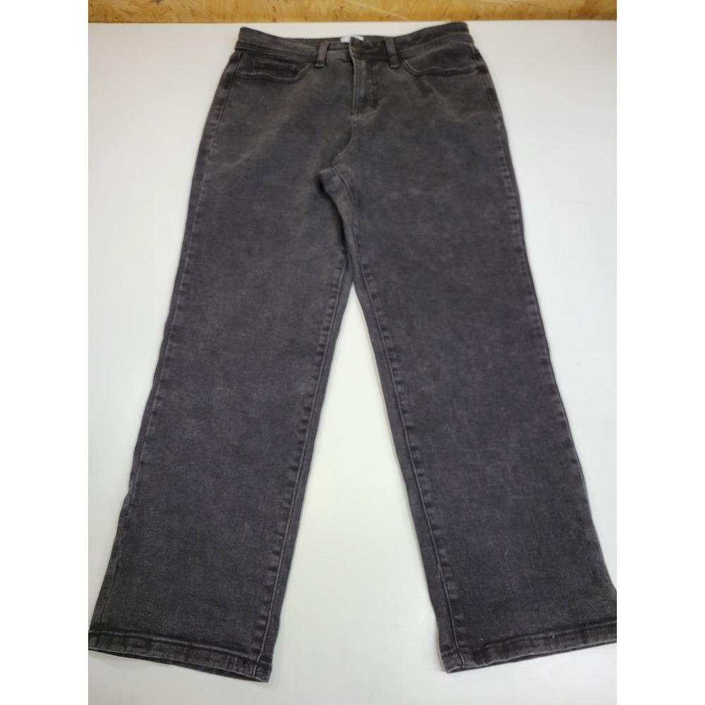 Time and Tru Womens Mom Jeans Size 6 Black High Rise Straight Leg Stretch Denim